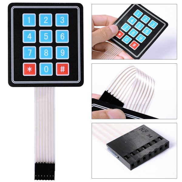 4×3 Matrix Keyboard 12 Key Membrane