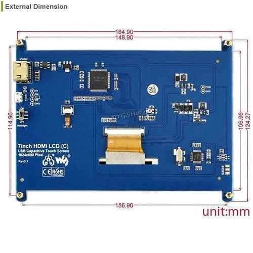 7 inch HDMI LCD Capactive Touch Screen for Raspberry P